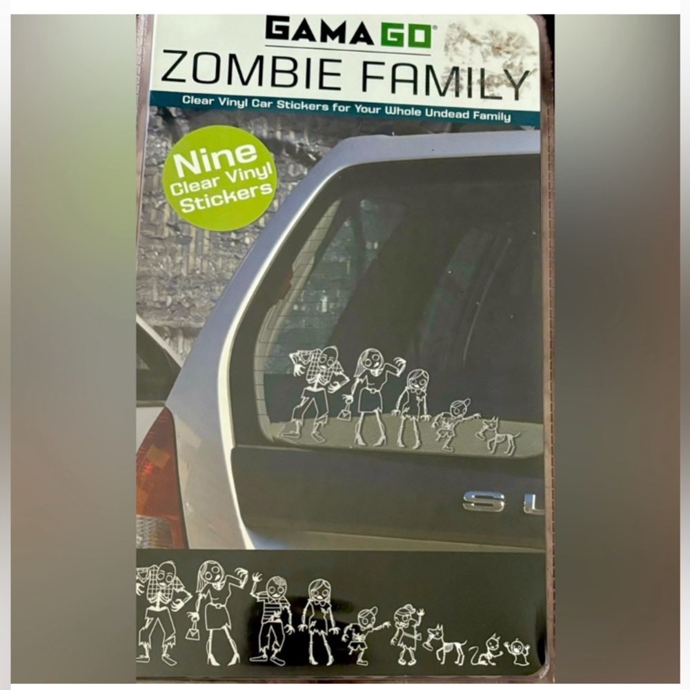 Zombie Family Car Stickers - Clear